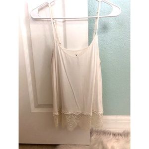 AE White tank top with lace trim